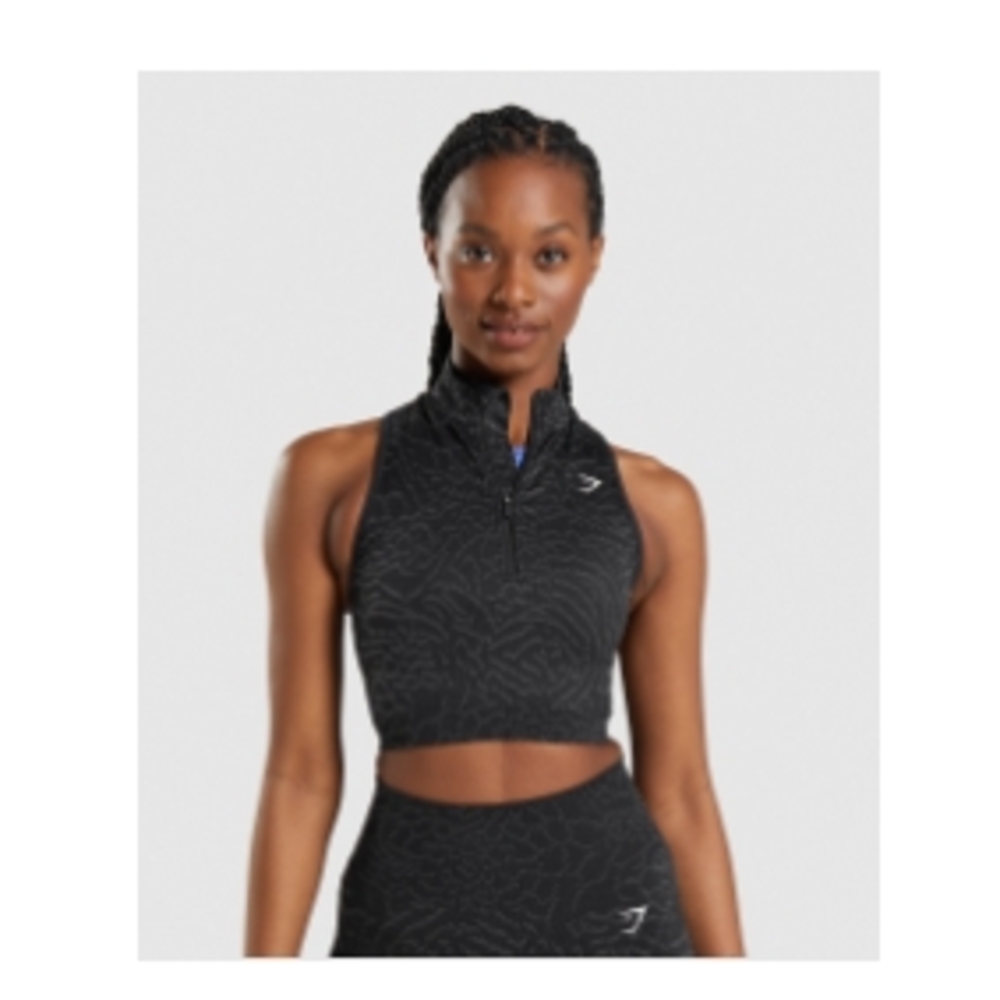 Gymshark Black Patterned Crop Top